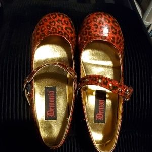 Red maryjane flats